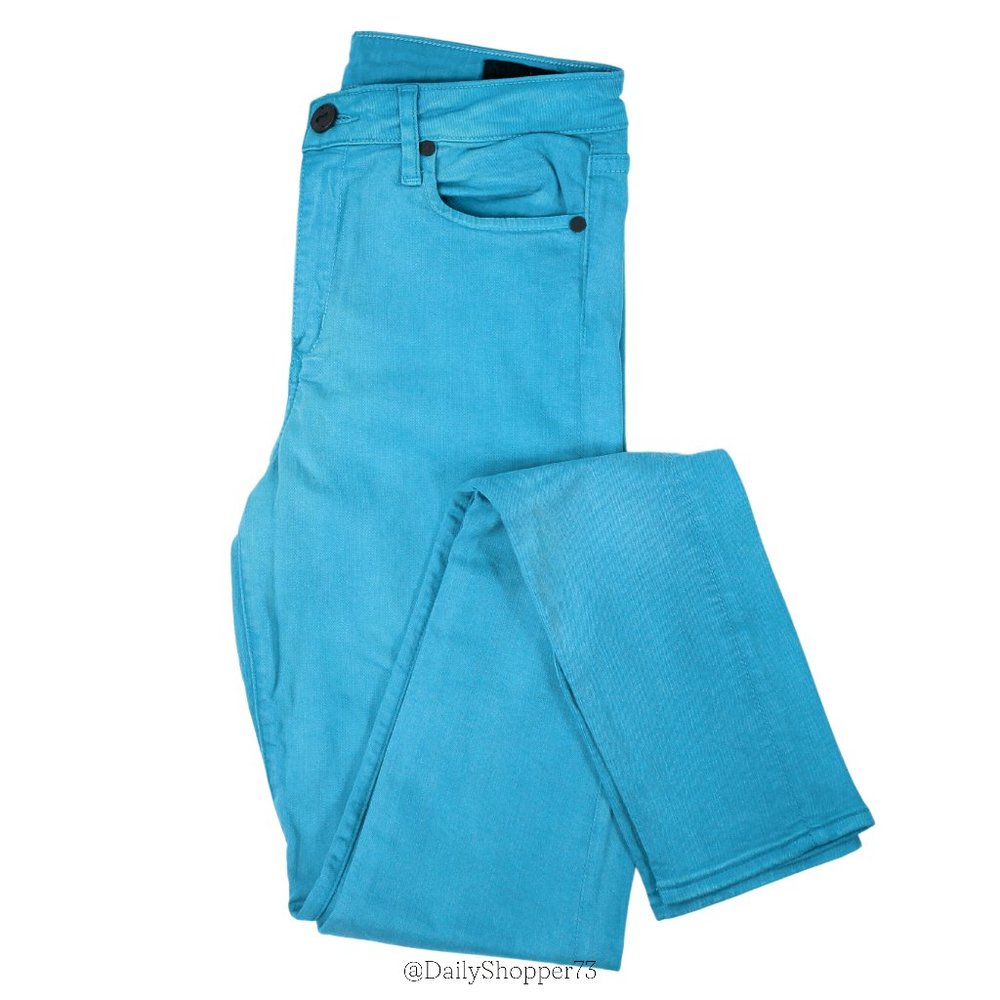 THVM This Here Very Moment Women's Light Teal Blue Denim High Rise Skinny Jeans